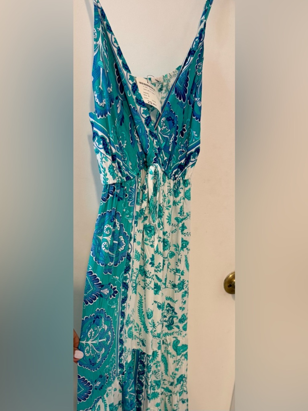 New with tags Turquoise & Blue Paisley Maxi Dress Size M